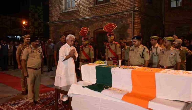 Lt. Governor Sinha Meets DySP Humayun Bhat's Family: Expressing condolences and admiration for a dedicated police officer