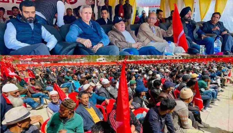 Omar Abdullah addresses series of election rallies in Drass and Kargil