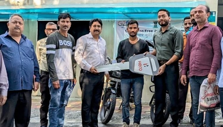 DC Jammu Sachin Kumar Vaishya hands over motorcycles under PMMSY