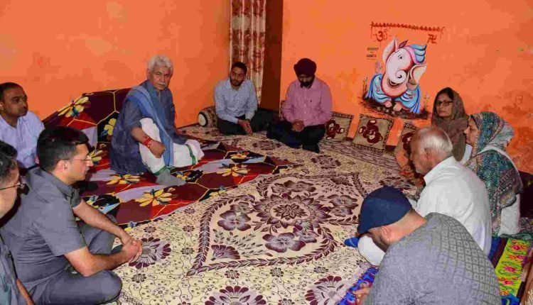 Lt. Governor Manoj Sinha's Condolence Visit to the Family of Late SGCT Lokesh Singh in Jagti, Nagrota
