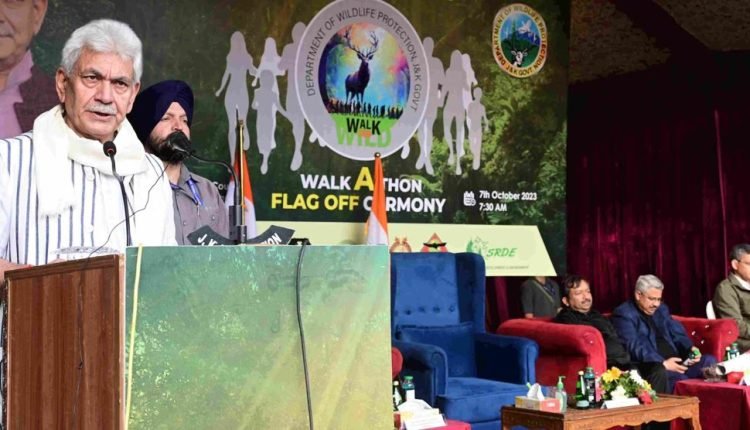 Lt Governor flags off Walkathon ‘Walk for Wildlife’, as part of Wildlife Week 2023 at Srinagar