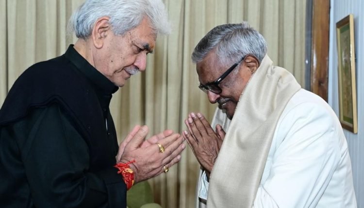 Former Member of Parliament and Additional Solicitor General Sh Satya Pal Jain Meets LG Manoj Sinha at Raj Bhawan in Srinagar