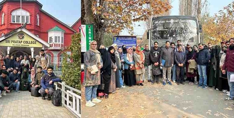 Principal SP College flags-off group of students on Education tour