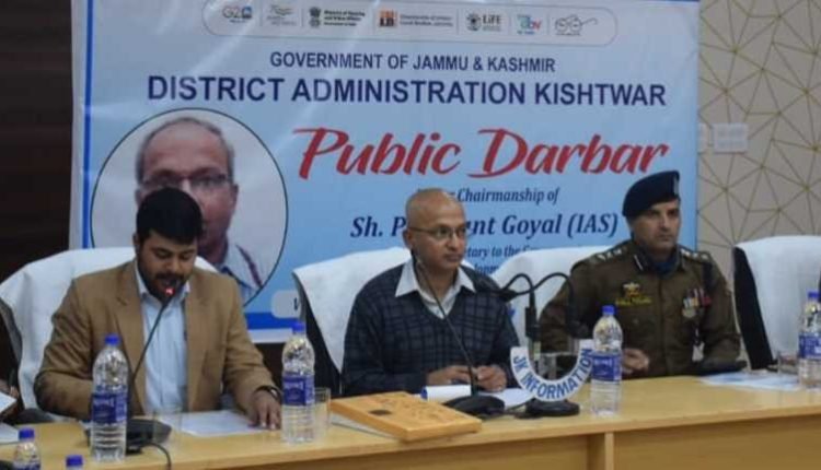Principal Secretary HUDD presides Public Darbar at Kishtwar