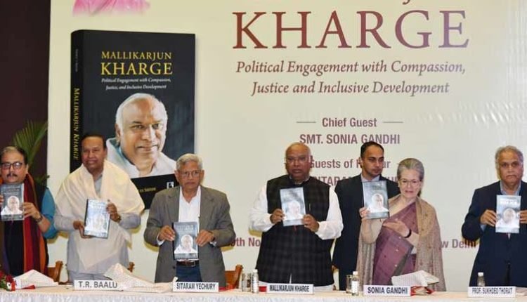 Sonia Gandhi Releases Commemorative Book on Mallikarjun Kharge, Spotlights Opposition Cohesion in the Face of BJP Dominance