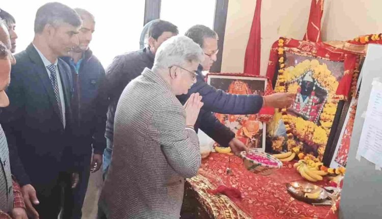 CS Dulloo inaugurates Mata Bhaderkali Asthapan's Stone Work Sanctum Sanctorium at Thalwal