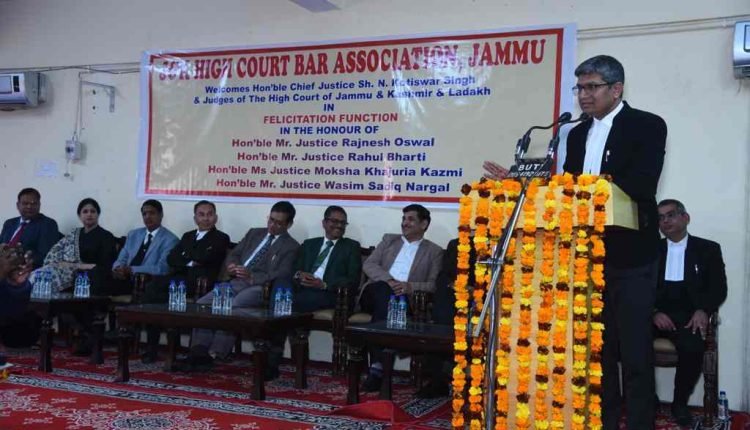 JKHCBAJ felicitated the Judge of the High Court elevated from the Bar to the Bench