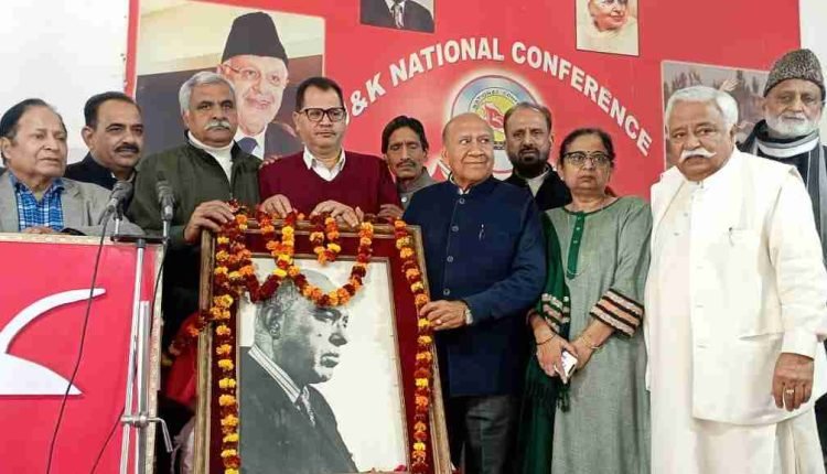 National Conference pays glorious tribute to Sher-e-Kashmir  Sheikh  Mohd Abdullah on his 118th birth anniversary