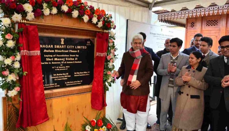 Lt Governor inaugurates revamped Old Habba Kadal Bridge on river Jhelum in Shehr-e-Khaas