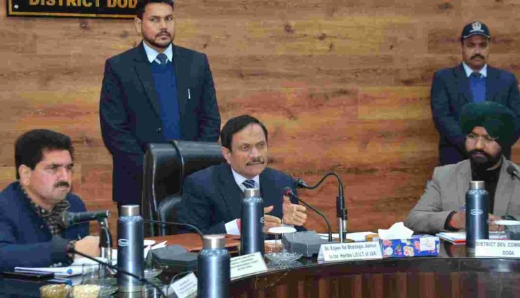 Advisor Bhatnagar visits Doda, reviews developmental scenario of district