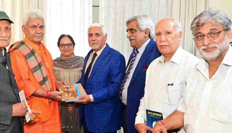 Padma Shri Dr KN Pandita Leads Delegation of Litterateurs and Scholars in Meeting with Lieutenant Governor Shri Manoj Sinha at Raj Bhawan