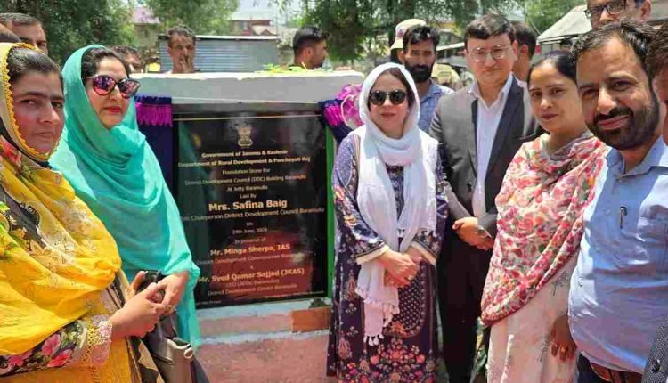 DDC Chairperson, DC lay foundation for New DDC Office Building at Jetty Baramulla