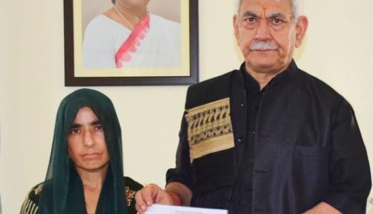 Lt Governor hands over appointment letter to wife of Civilian Bus Driver martyred in Reasi Terror attack