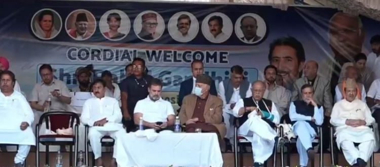 Dr. Farooq, Rahul Gandhi address joint rally of NC-Congress alliance in Dooru  