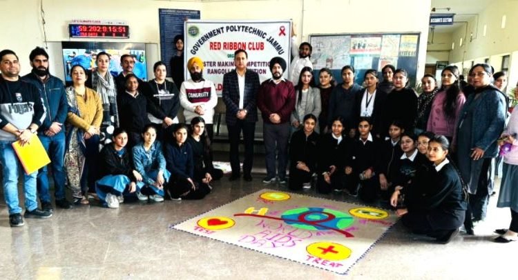 Government Polytechnic Jammu Marks World AIDS Day with Poster and Rangoli Competitions