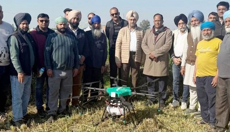 Demonstration of Drone Spraying of Fertilizers held in Village Khour, RS Pura