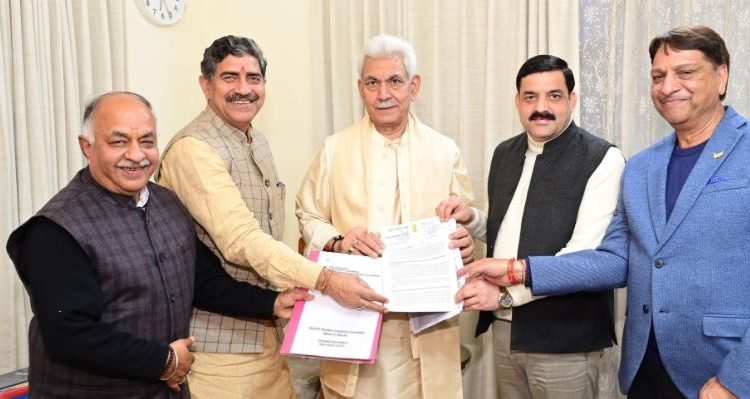 MP Jugal Kishore Sharma Leads Reasi Delegation to LG Manoj Sinha