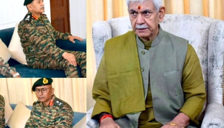 Lieutenant Governor Reviews Security Scenario with Army Chief and Army Commander, Northern Command