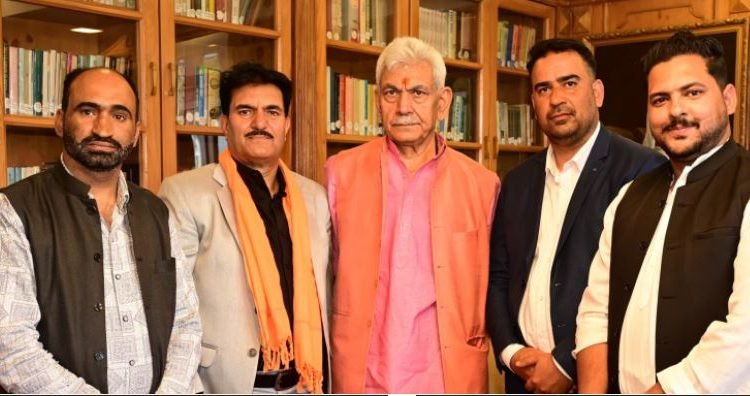Public delegation led by BJP Kulgam chief Farooq Ahmad Rather meets LG Manoj Sinha in Srinagar