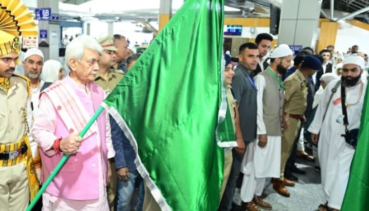 Lieutenant Governor flags off J&K’s 1st batch of Haj pilgrims from Srinagar International Airport