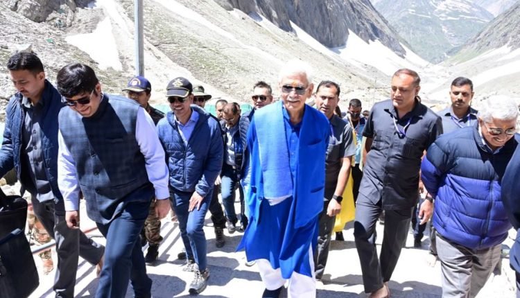 Lieutenant Governor undertakes pilgrimage of Shri Amarnath Ji from Baltal track; First Chairman of SASB to Reach Holy Cave Through Track in Recent Times