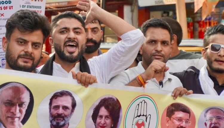 Youth Congress Stages Peaceful March Demanding Restoration of Statehood to Jammu & Kashmir