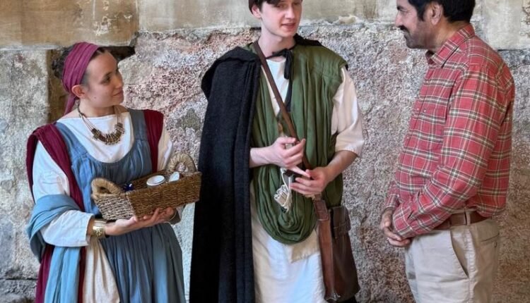 Balwant Thakur Engages with Roman Actors at Bath, England