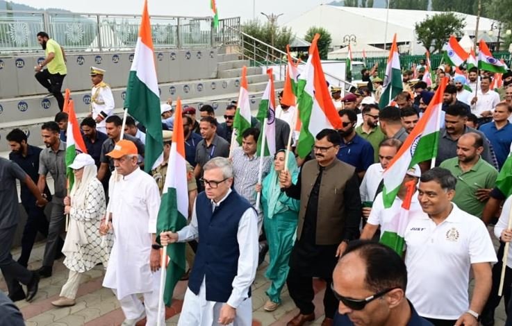 Chief Minister Omar Abdullah urges citizens to uphold the dignity of the national flag at Tiranga Rally
