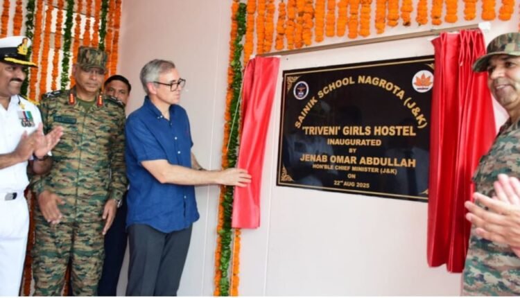 CM Omar Abdullah inaugurates girls’ hostel ‘Triveni’ at Sainik School Nagrota on 56th Raising Day