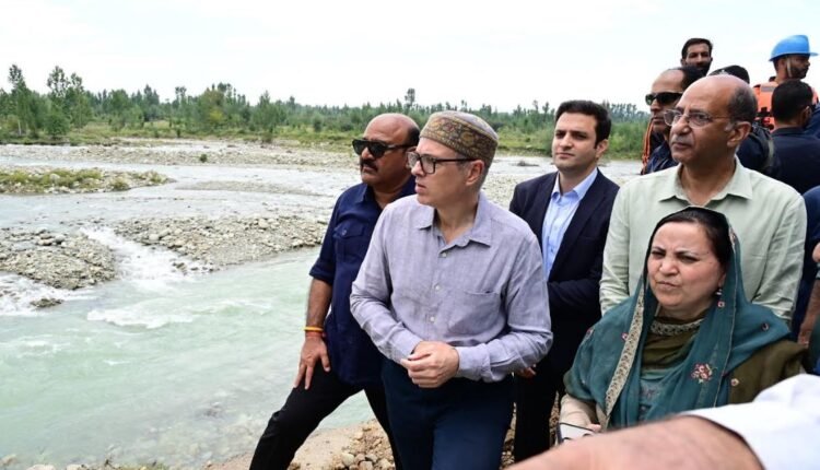 CM Omar Abdullah visits Kulgam to assess flood damage and oversee restoration efforts following heavy rains in the district