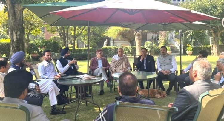 Dr. Farooq Abdullah meets party's Rajya Sabha Candidates