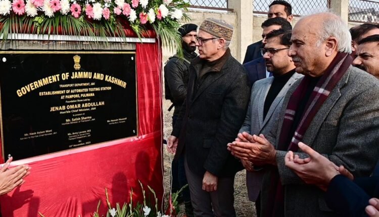 CM Omar Abdullah lays foundation for Automated Testing Station in Pampore