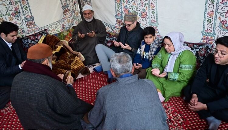CM Omar Abdullah visits families of Nowgam Blast victims in Kulgam, Tral