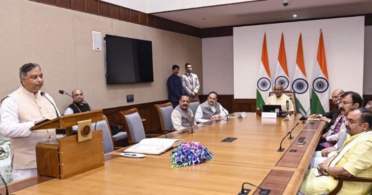 Sat Paul Sharma and Rajinder Gupta take oath as new Rajya Sabha MPs