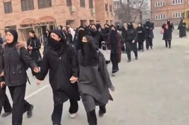 Students protest at Cluster University Srinagar over academic confusion, demand clarity