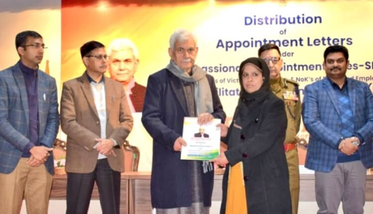 Lieutenant Governor hands over appointment letters to 39 NoKs of terror victims from Kashmir Division
