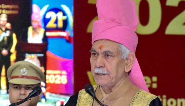 LG Manoj Sinha Urges ‘Country First’ at 21st Kashmir University Convocation