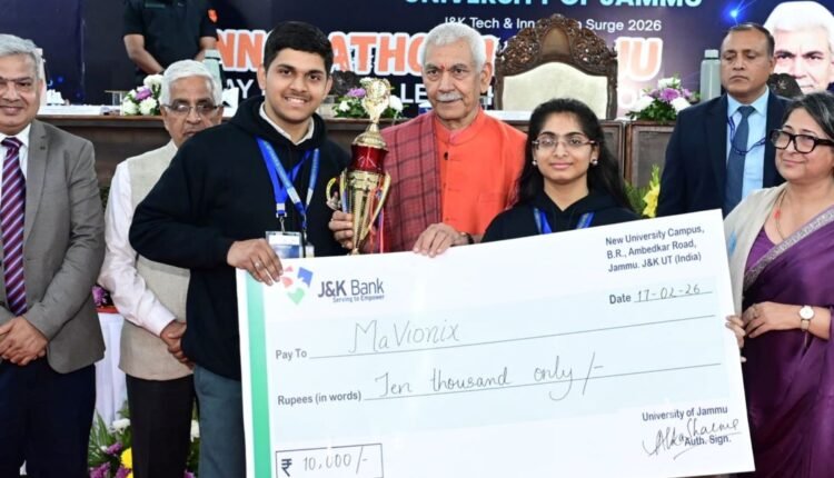 LG Manoj Sinha Urges Youth to Lead Tech Revolution at Innovathon 1.0 Valedictory in Jammu