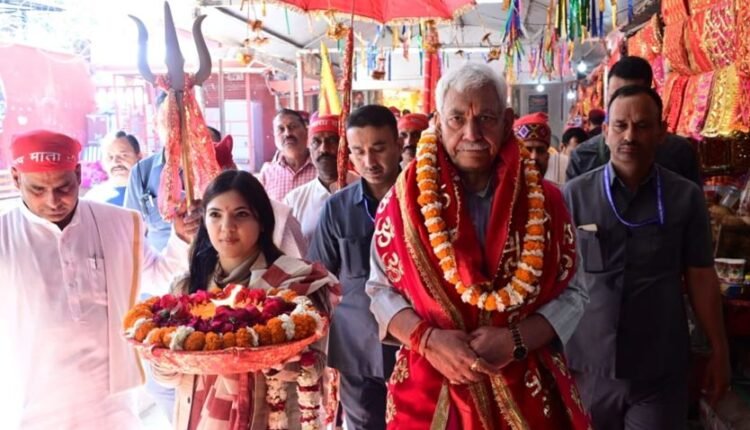 Lieutenant Governor flags off Shri Mata Vaishno Devi Ji Pracheen Marg Pavitra Chhari Yatra at Kol Kandoli Temple in Nagrota