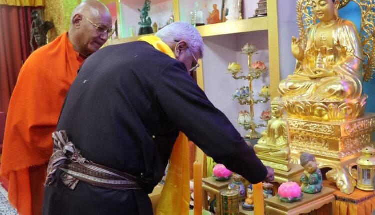 Union Minister for Culture & Tourism Gajendra Singh Shekhawat Visits Mahabodhi International Meditation Centre