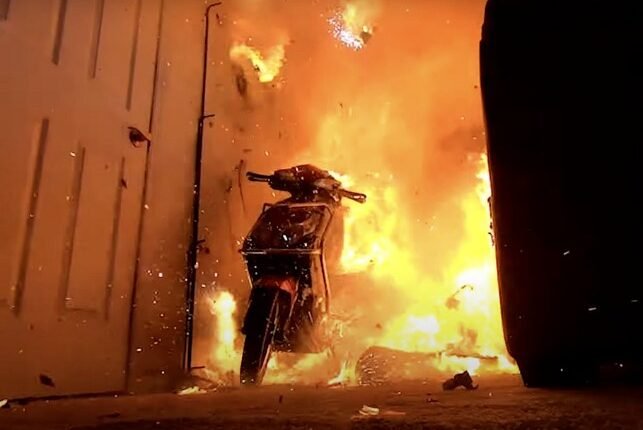 Scooter Erupts in Flames Near BSF Headquarters in Jalandhar, Explosion-Like Sound Triggers Panic