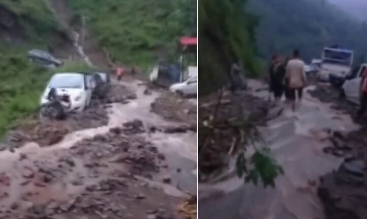 Heavy Rain Triggers Flood Threat Across Seven Himachal Districts, Vehicles Buried in Chamba