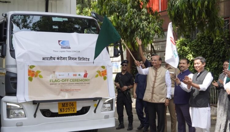L-G VK Saxena flags off first export consignment of 5 MT of Ladakh's apricots to UAE