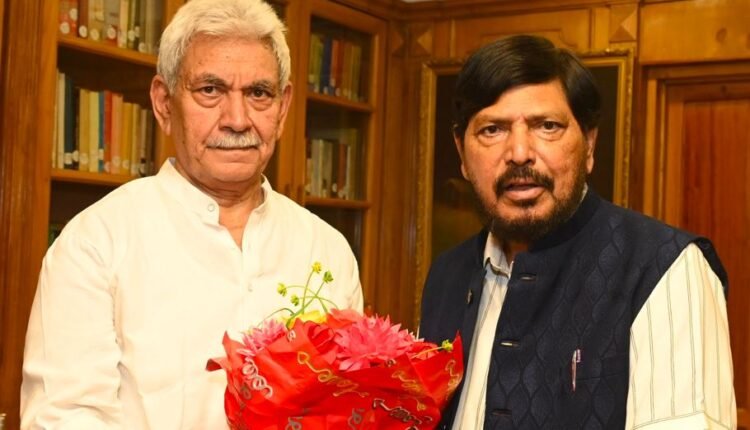 Union Minister Ramdas Athawale Calls on LG Manoj Sinha at Lok Bhavan