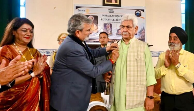 LG Sinha Calls on Rotary Kashmir to Lead Youth Mentorship, Green Action and Drug-Free J&K Campaign