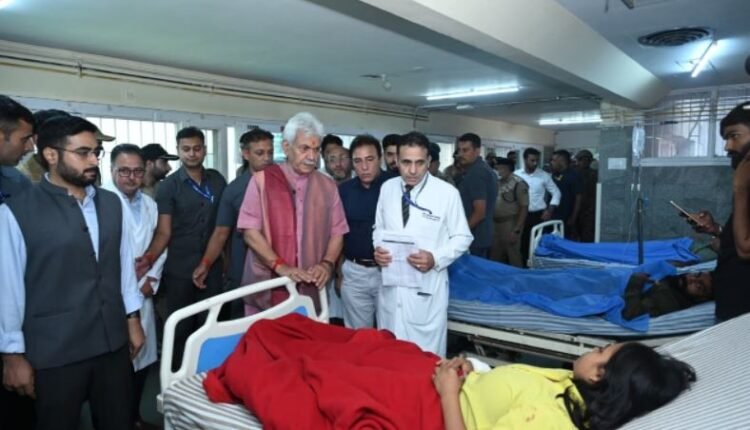 LG Sinha Visits SKIMS, Reviews Treatment of 39 Amarnath Yatra Pilgrims Injured in Ganderbal Accident