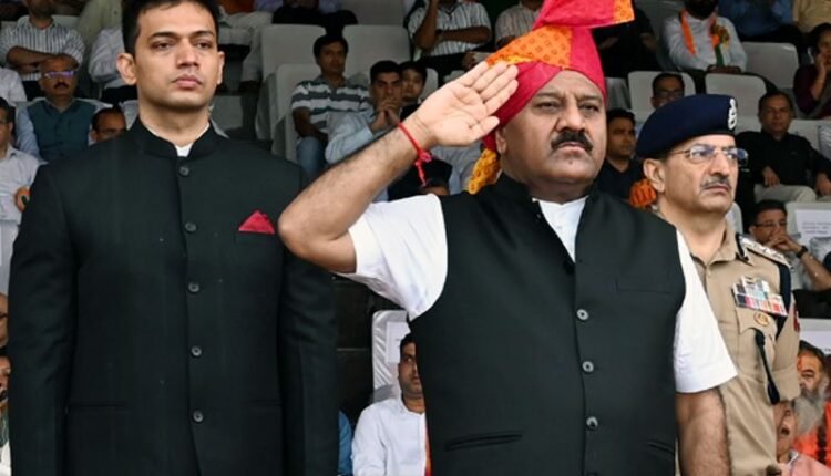 Deputy CM Surinder Choudhary hoists National Flag at M.A. Stadium Jammu on 80th Independence Day