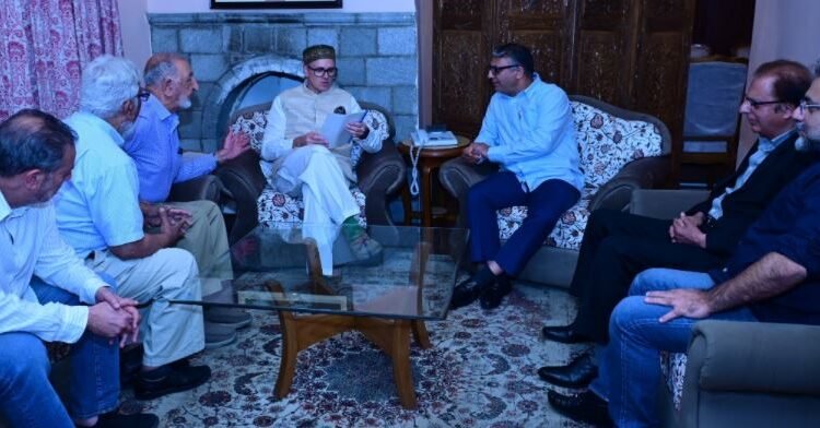 CM Omar Abdullah meets IUST VC, KCCI delegation at Raabita